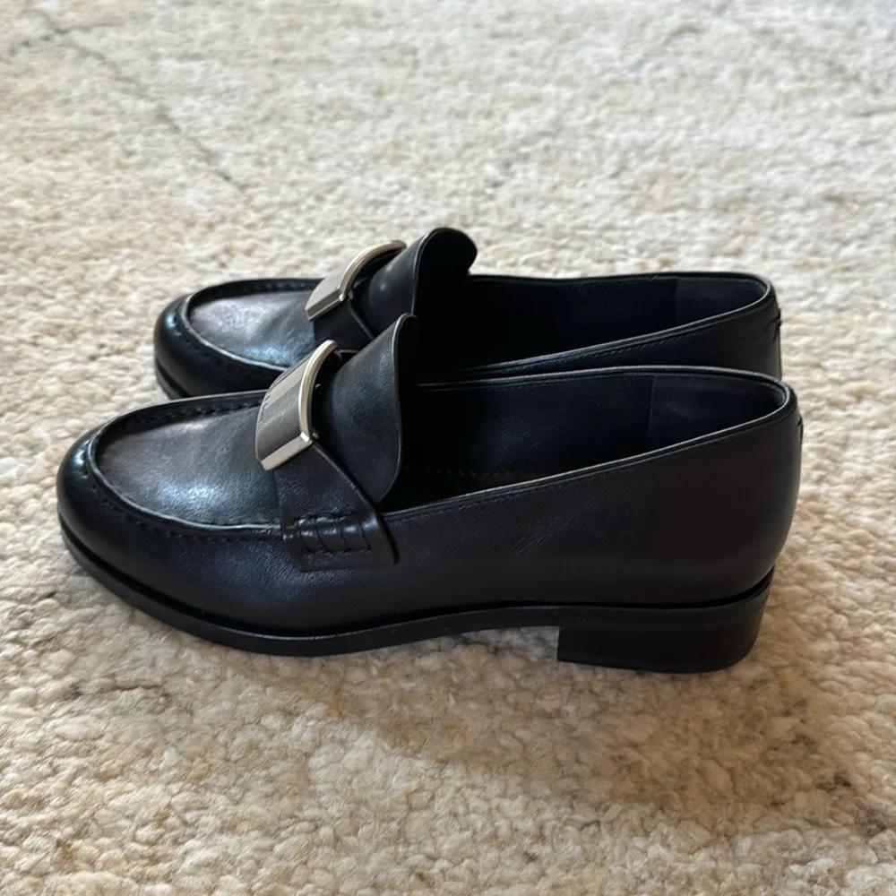 rag & bone Black Loafers with Silver Accent - Picture 3 of 7